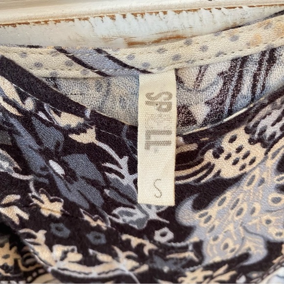 Spell Xanadu Romper Small Black Cream Peacock Print Adjustable Straps - Picture 4 of 13